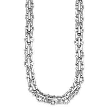 Herco Sterling Silver Rhodium-plated Polished Fancy Link Necklace — alternate view