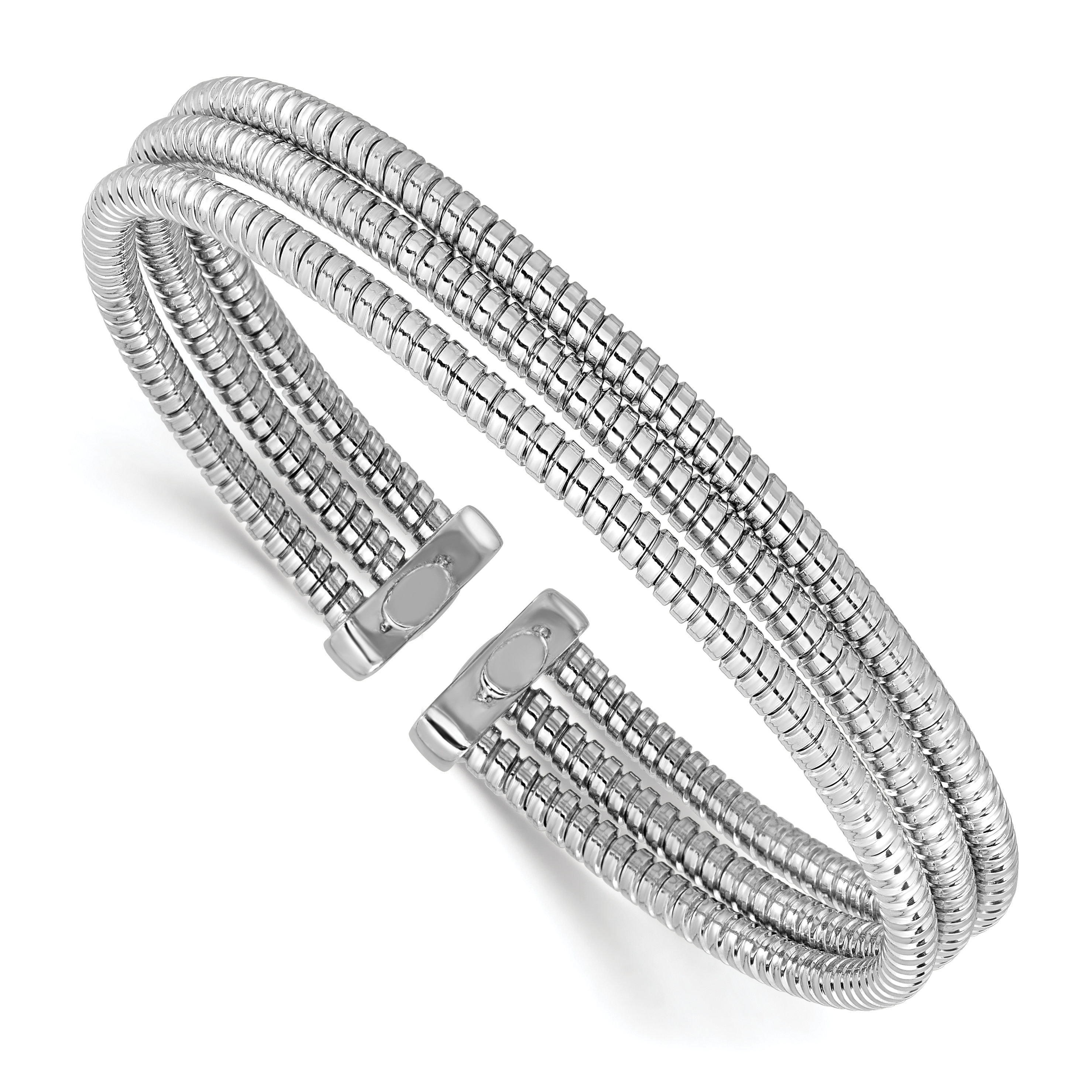 Three-Row Sterling store Silver Bangle Bracelet