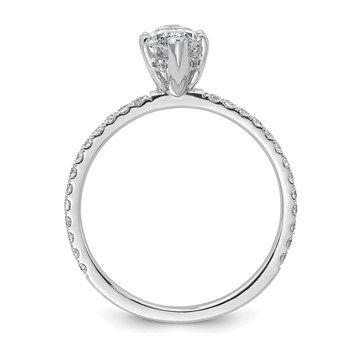 14k White Gold 1 3/8 carat Certified Lab Grown Diamond VS/SI+ G+ Marquise Complete Solitaire with Flair Engagement Ring — alternate view