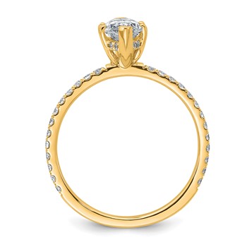 14k 1 3/8 carat Certified Lab Grown Diamond VS/SI+ G+ Marquise Complete Solitaire with Flair Engagement Ring — alternate view