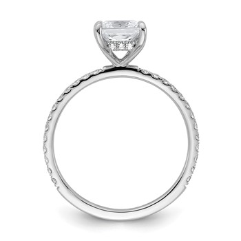 14k White Gold 1 3/8 carat Certified Lab Grown Diamond VS/SI+ G+ Princess Complete Solitaire with Flair Engagement Ring — alternate view