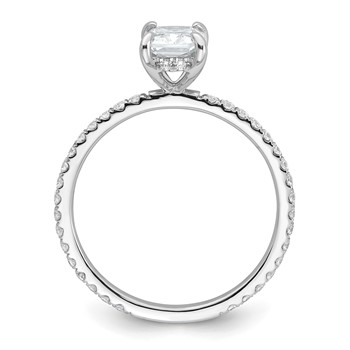 14k White Gold 1 1/3 carat Certified Lab Grown Diamond VS/SI+ G+ Radiant Complete Solitaire with Flair Engagement Ring — alternate view