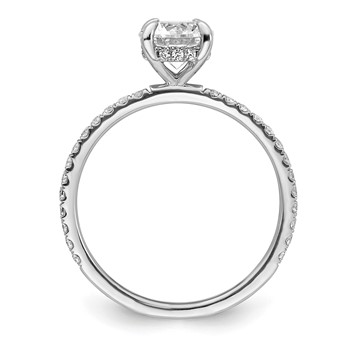 14k White Gold 1 1/3 carat Certified Lab Grown Diamond VS/SI+ G+ Round Complete Solitaire with Flair Engagement Ring — alternate view