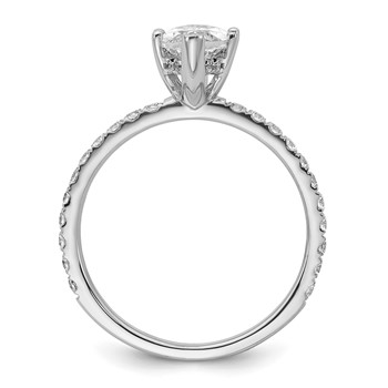 14k White Gold 2 carat Certified Lab Grown Diamond VS/SI+ G+ Marquise Complete Solitaire with Flair Engagement Ring — alternate view