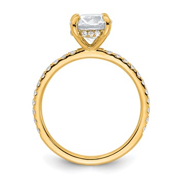 14k 2 carat Certified Lab Grown Diamond VS/SI+ G+ Round Complete Solitaire with Flair Engagement Ring — alternate view