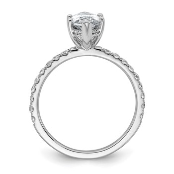 14k White Gold 2 5/8 carat Certified Lab Grown Diamond VS/SI+ G+ Marquise Complete Solitaire with Flair Engagement Ring — alternate view