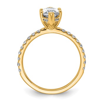 14k 2 5/8 carat Certified Lab Grown Diamond VS/SI+ G+ Marquise Complete Solitaire with Flair Engagement Ring — alternate view