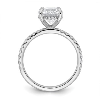 14k White Gold 2 3/8 carat Certified Lab Grown Diamond VS/SI+ G+ Round Complete Solitaire with Flair Engagement Ring — alternate view