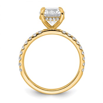 14k 2 3/8 carat Certified Lab Grown Diamond VS/SI+ G+ Round Complete Solitaire with Flair Engagement Ring — alternate view