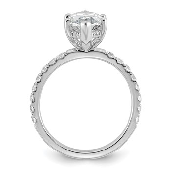 14k White Gold 3 1/2 carat Certified Lab Grown Diamond VS+ F+ Marquise Complete Solitaire with Flair Engagement Ring — alternate view