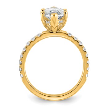 14k 3 1/2 carat Certified Lab Grown Diamond VS/SI+ G+ Marquise Complete Solitaire with Flair Engagement Ring — alternate view