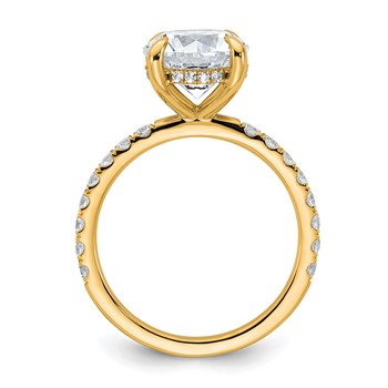 14k 3 1/2 carat Certified Lab Grown Diamond VS/SI+ G+ Round Complete Solitaire with Flair Engagement Ring — alternate view