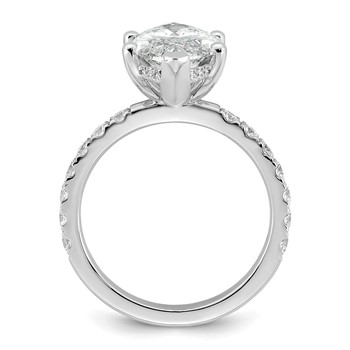 14k White Gold 4 5/8 carat Certified Lab Grown Diamond VS+ F+ Marquise Complete Solitaire with Flair Engagement Ring — alternate view