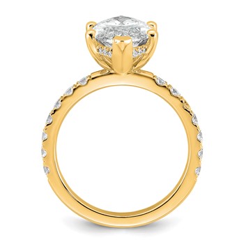 14k 4 5/8 carat Certified Lab Grown Diamond VS/SI+ G+ Marquise Complete Solitaire with Flair Engagement Ring — alternate view