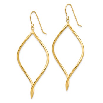 14k Polished Twisted Drop French Hook Earrings — alternate view