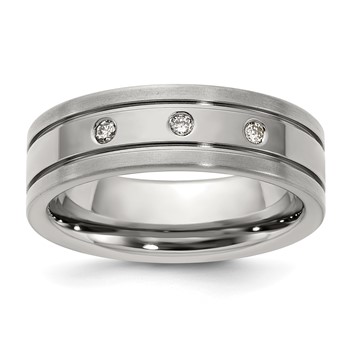 Titanium .11 TCW 7mm Diamond Ring