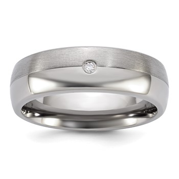 Titanium Two Tone 7MM Band With 0.025Cttw Dia