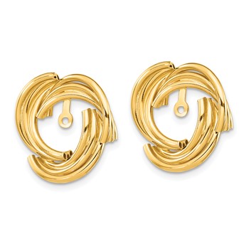 14k Polished Fancy Earring Jackets — alternate view