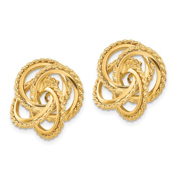 14k Polished and Twisted Fancy Earring Jackets — alternate view