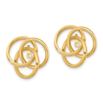 14k Polished Love Knot Earring Jackets — alternate view