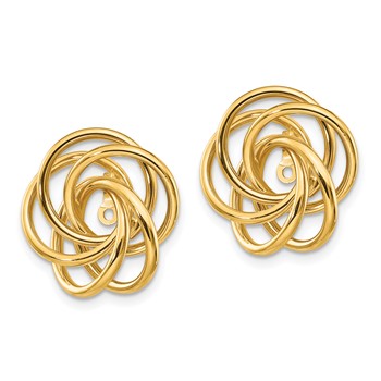 14k Polished Love Knot Earring Jackets — alternate view