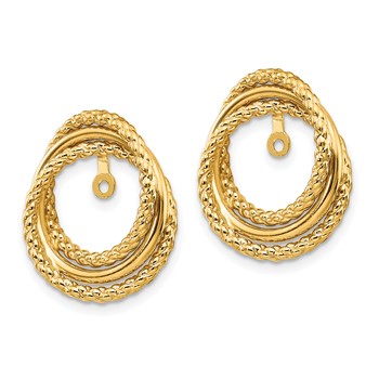14k Polished and Twisted Fancy Earring Jackets — alternate view