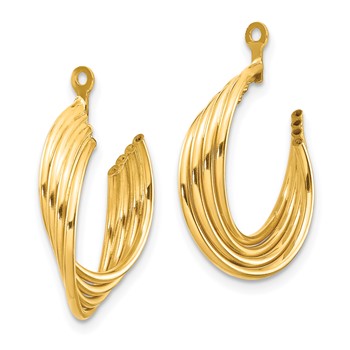14k Polished Hoop Earring Jackets — alternate view