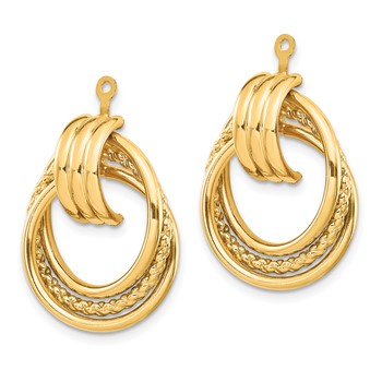 14k Polished Fancy Doorknocker Earring Jackets — alternate view