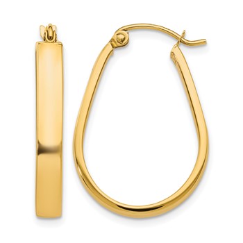 Leslie's 10K Polished Hinged Hoop Earrings