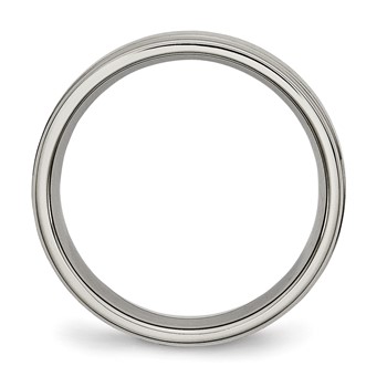 Chisel Titanium Brushed Center 6mm Ridged Edge Band — alternate view
