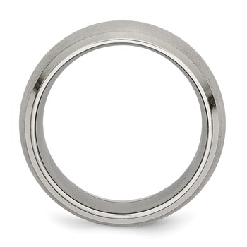 Chisel Titanium Satin and Polished 10mm Beveled Edge Band — alternate view