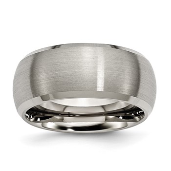 Chisel Titanium Satin and Polished 10mm Beveled Edge Band