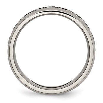 Chisel Titanium Brushed and Polished Serenity Laser Design 8mm Beveled Band — alternate view