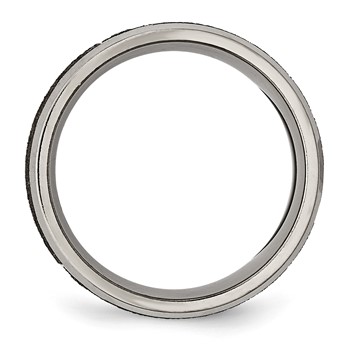 Chisel Titanium Brushed and Polished Cross Laser Design 8mm Beveled Edge Band — alternate view