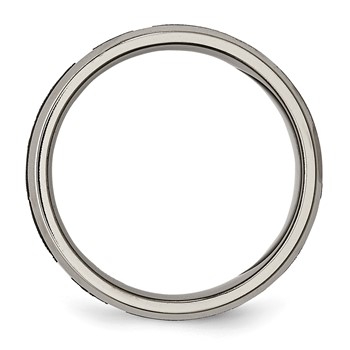 Chisel Titanium Brushed and Polished Cross Laser Design 8mm Beveled Edge Band — alternate view