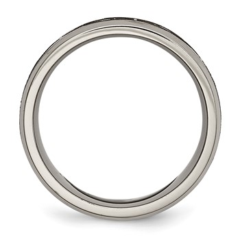 Chisel Titanium Brushed and Polished Cross Laser Design 8mm Beveled Edge Band — alternate view