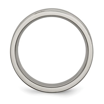 Chisel Titanium Brushed and Polished 6mm Grooved Band — alternate view