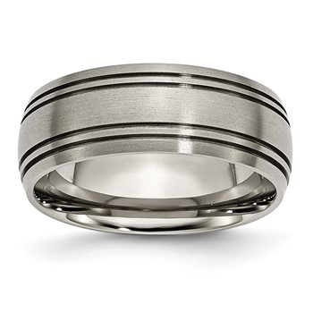 Chisel Titanium Brushed Center 8mm Grooved Band