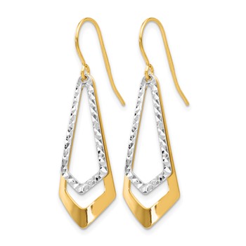 Leslie's 10K Two-tone D/C Shepherd Hook Dangle Earrings — alternate view