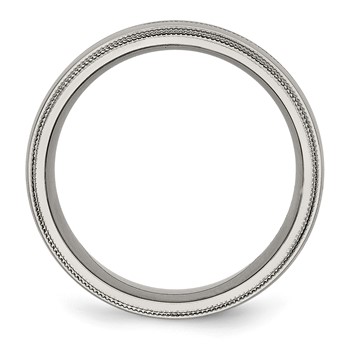 Titanium Grooved and Beaded Edge 8mm Polished Band — alternate view