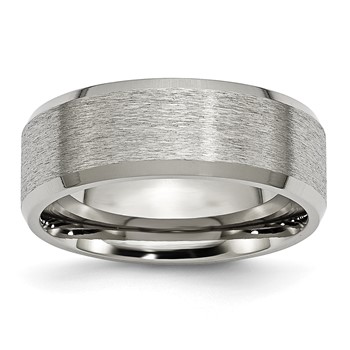 Chisel Titanium Satin and Brushed 8mm Beveled Edge Band