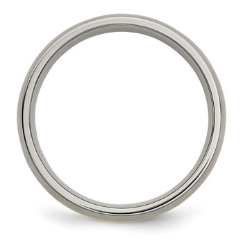 Chisel Titanium Brushed with 14k Gold Inlay 6mm Grooved Band — alternate view