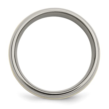 Chisel Titanium Polished with 14k Gold Inlay 10mm Band — alternate view