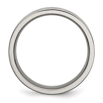 Chisel Titanium Brushed Cross Design 8mm Flat Band — alternate view