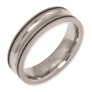 Titanium Enameled Concave 6mm Polished Band