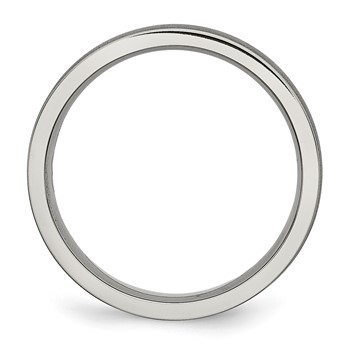 Chisel Titanium Brushed Center 6mm Ridged Edge Band — alternate view