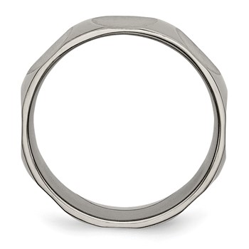 Titanium Faceted 8mm Satin Band — alternate view