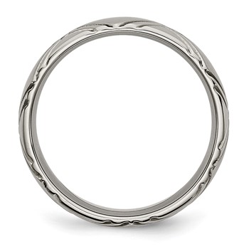 Chisel Titanium Brushed and Polished 6mm Criss-cross Design Band — alternate view