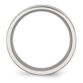 Chisel Titanium Polished Black Enamel 6mm Flat Band — alternate view