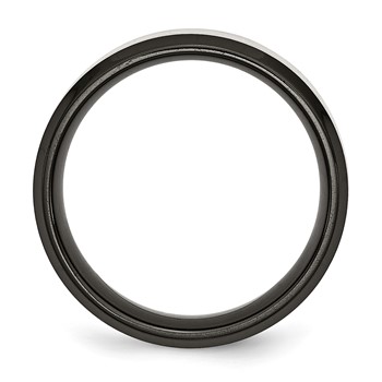 Chisel Titanium Brushed Center Black IP-plated 8mm Beveled Edge Band — alternate view